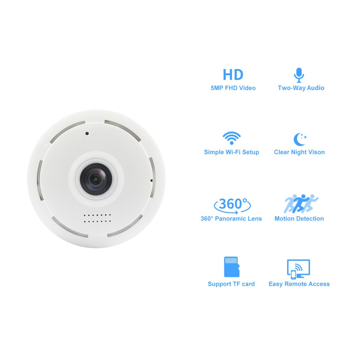 360 Panoramic WIFI Camera V380 Pro Two Ways AUDIO Smart Home Security Protection MINI Surveillance Wireless Camera 5MP