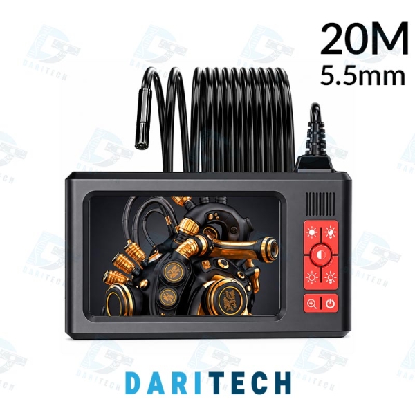 ویدئو بروسکوپ ، دوربین شلنگی و آندوسکوپی مانیتوردار 20 متری C45 -5.5mm
